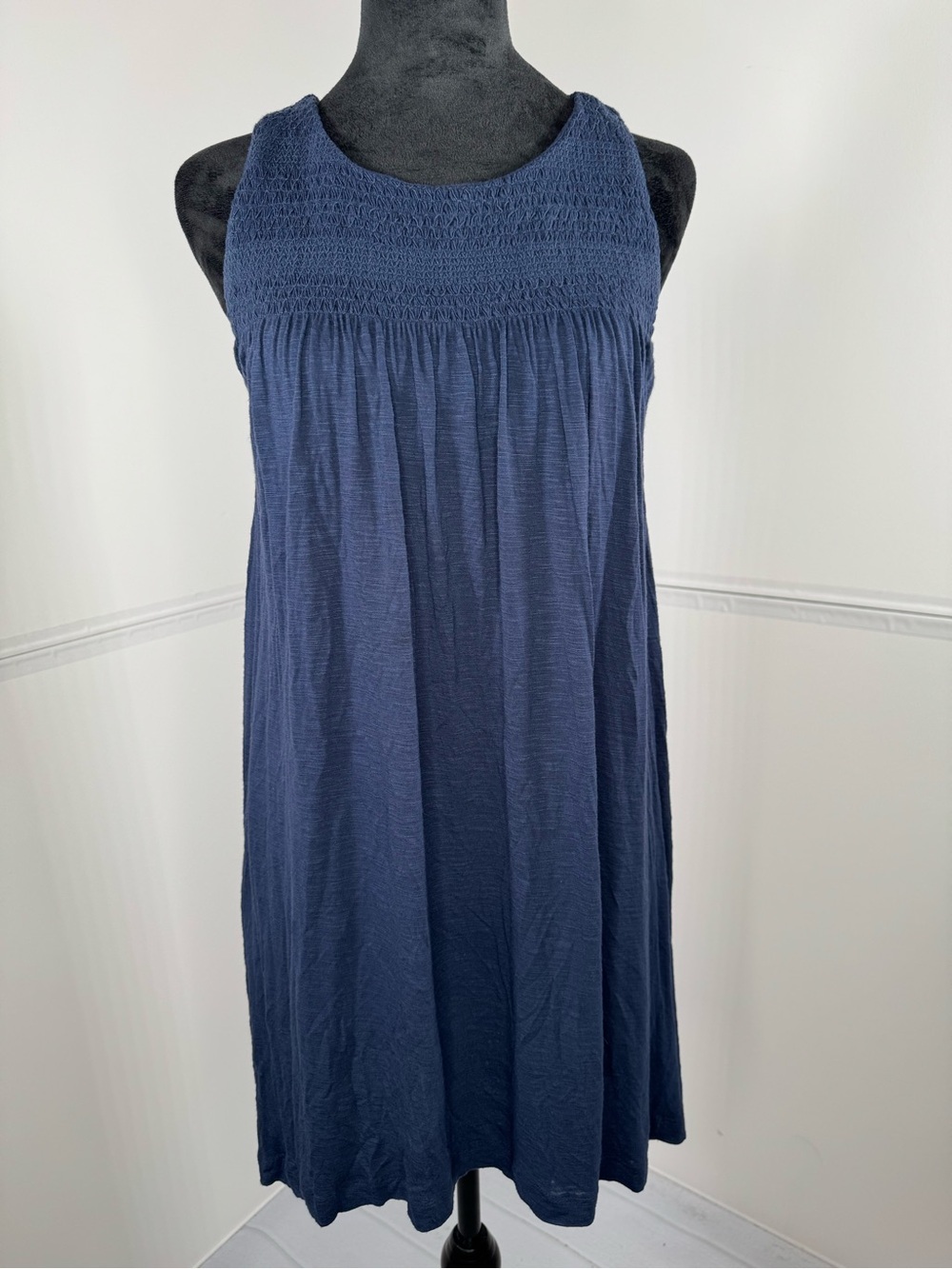Tommy Bahama Blue Smocked Sleeveless Swing Dress XS